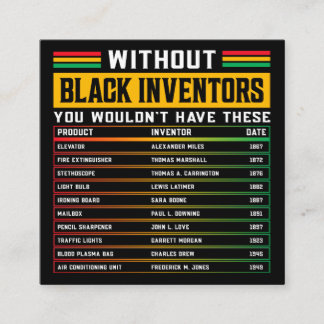 History Of Forgotten Black Inventors Black History Enclosure Card