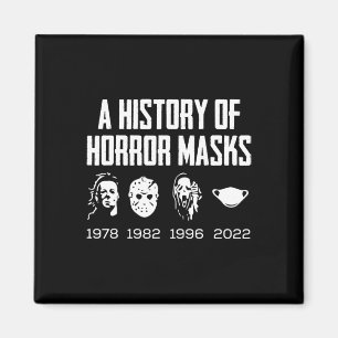 History Of Horror Masks Lazy Halloween Costume Fac Magnet
