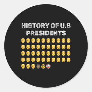 History Of Usa Presidents American Patriotic Count Classic Round Sticker
