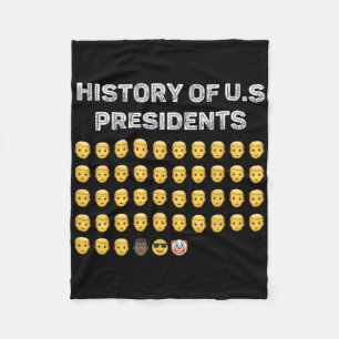 History Of Usa Presidents American Patriotic Count Fleece Blanket