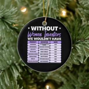 History of Women Inventors, Purple Women's Day Ceramic Ornament