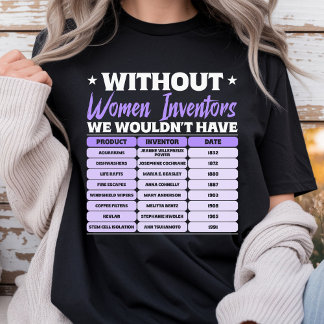 History of Women Inventors, Purple Women's Day T-Shirt