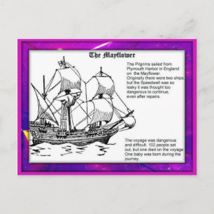 History, Pilgrim Fathers, Mayflower Postcard
