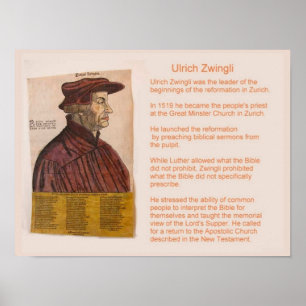 History,  Religion, Reformation, Ulrich Zwingli Poster
