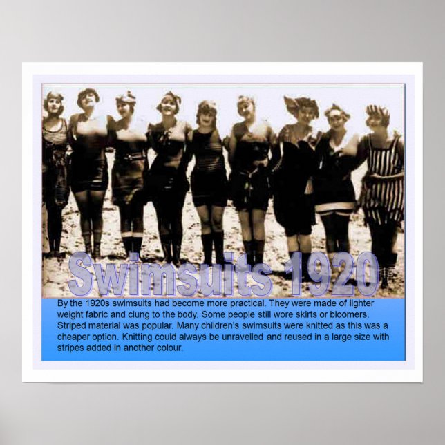 History, Seaside, Swimsuits in 1920 Poster (Front)