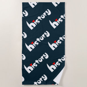 History Small Heart Beach Towel
