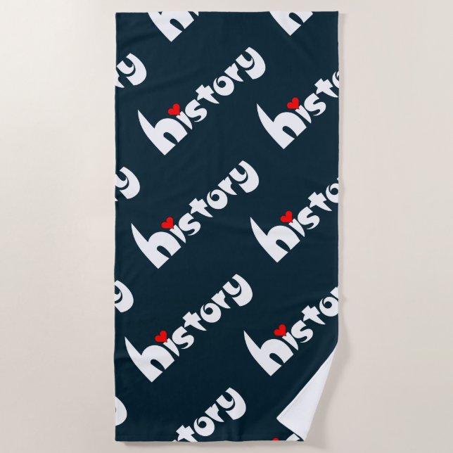 History Small Heart Beach Towel (Front)