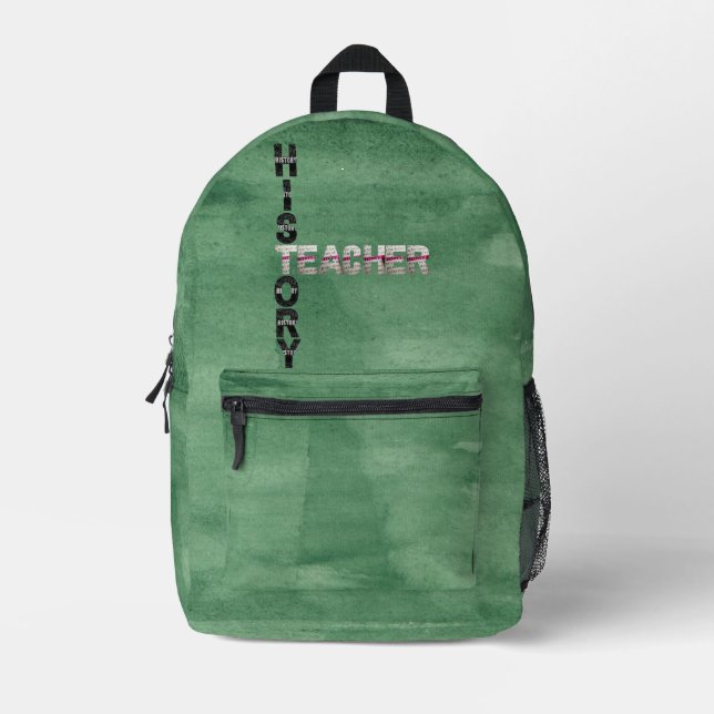 History Teacher Back to School Chalkboard Backpack (Front)