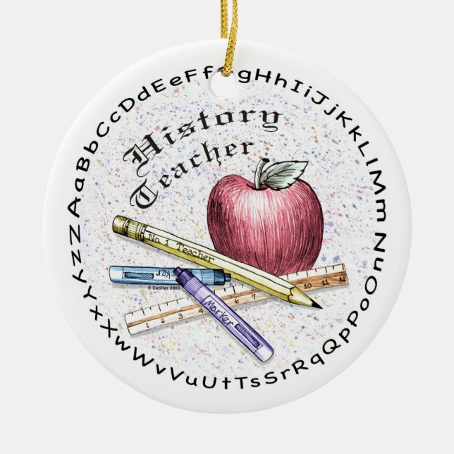 History Teacher Ceramic Tree Decoration (Front)
