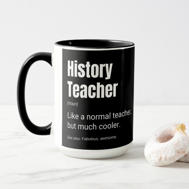History Teacher Funny Professor Definition Mug (With Donut)