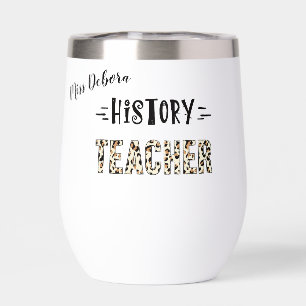 History teacher leopard tigerprint personalised