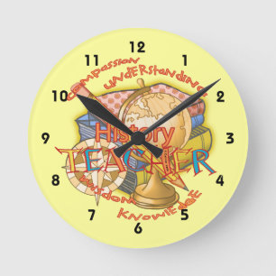 History Teacher Motto Round Clock