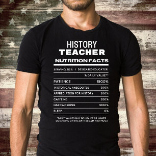 History Teacher Nutrition Facts Funny T-Shirt