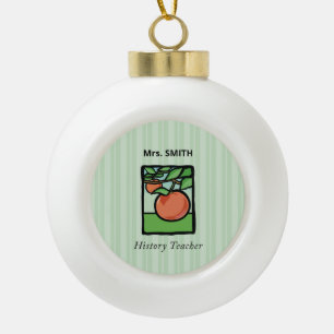 History Teacher Thank You, Apple Ceramic Ball Christmas Ornament