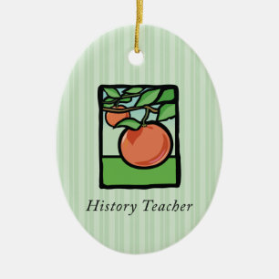 History Teacher Thank You, Apple Ceramic Ornament