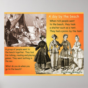 History, Victorians, 19th century, beach Poster