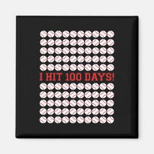Hit 100 Days Of School Baseball 100th Day Gifts Magnet