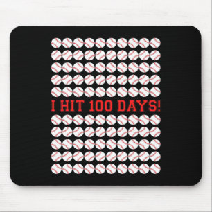Hit 100 Days Of School Baseball 100th Day Gifts Mouse Pad