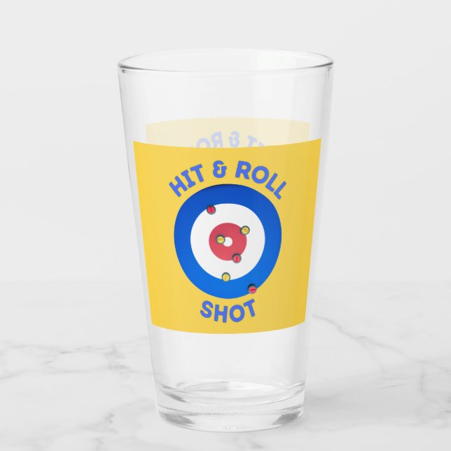 Hit and Roll Curling Shot T-Shirt Glass (Back)