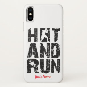 Hit And Run Boxer Silhouette Combat Sports Typogra iPhone X Case