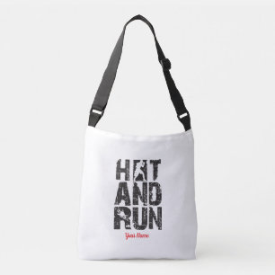 Hit And Run Boxer Silhouette Combat Sports Typogra Crossbody Bag
