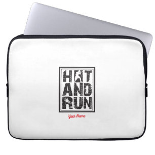 Hit And Run Boxer Silhouette Combat Sports Typogra Laptop Sleeve