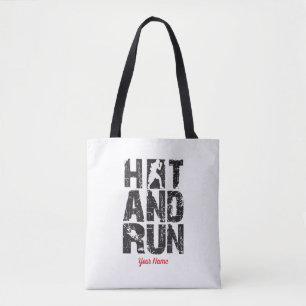 Hit And Run Boxer Silhouette Combat Sports Typogra Tote Bag
