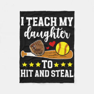 Hit And Steal Softll Mom Of A Softll Player Mother Fleece Blanket