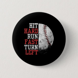 Hit Hard Run Fast Turn Left Funny Sell Player Fan 6 Cm Round Badge
