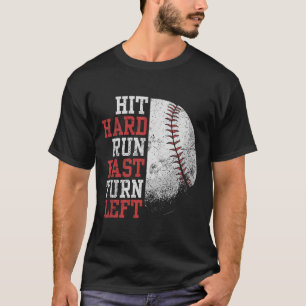 Hit Hard Run Fast Turn Left Funny Sell Player Fan  T-Shirt