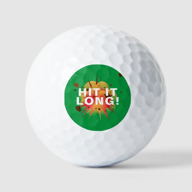 HIT IT LONG! Customised Swing Thought Golf Ball (Front)