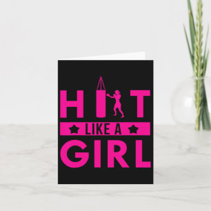 Hit Like A Girl Punching Bag Boxer Boxing Quote Card