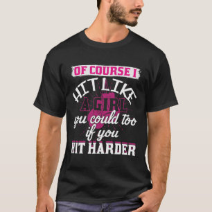 Hit Like A Girl Shirt Fun Kickboxing Boxing For Wo