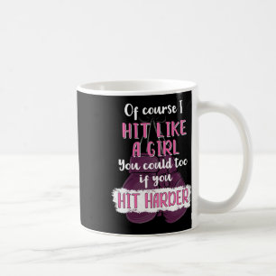 Hit Like A Girl T Shirt Fun Kickboxing Boxing Tee Coffee Mug