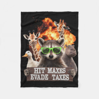 Hit Maxes Evade Taxes Funny Gym Bodybuilding Lifti Fleece Blanket