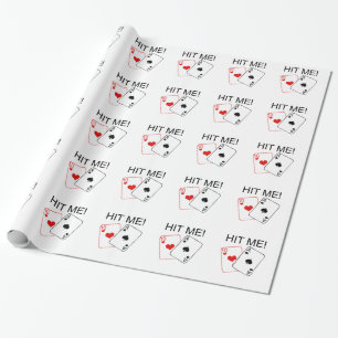 HIT ME! Blackjack Wrapping Paper