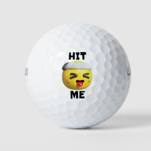 Hit me - funny mocking emoji, annoying and sassy golf balls
