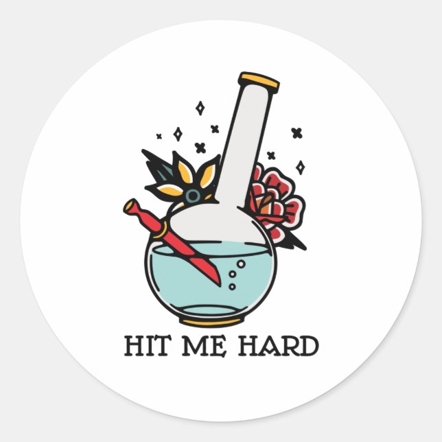 Hit me Hard Classic Round Sticker (Front)
