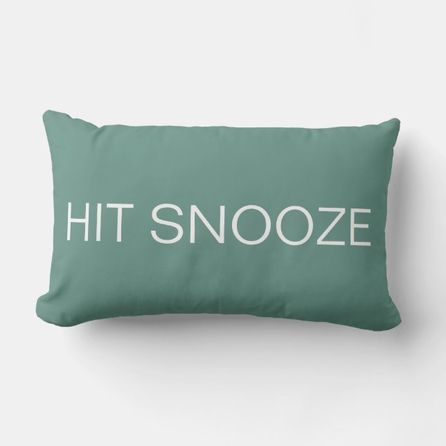 Hit Snooze - Beryl Green Lumbar Cushion (Front)