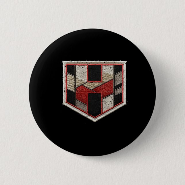 Hit Streak Softll Home Plate Patch  6 Cm Round Badge (Front)