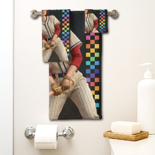 Hit The Dang Ball Funny Baseball Mum Doll Face Bath Towel Set