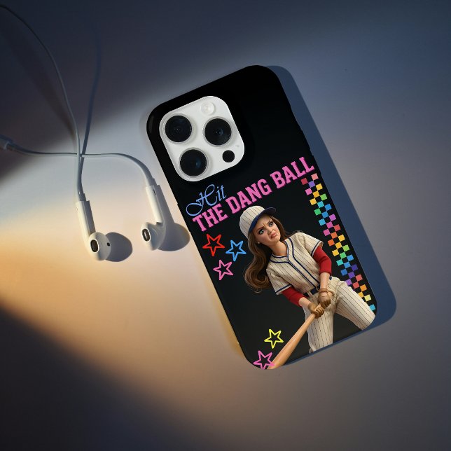 Hit The Dang Ball Funny Baseball Mum Doll Face iPhone Case (Creator Uploaded)