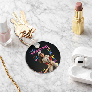 Hit The Dang Ball Funny Baseball Mum Doll Face Key Ring
