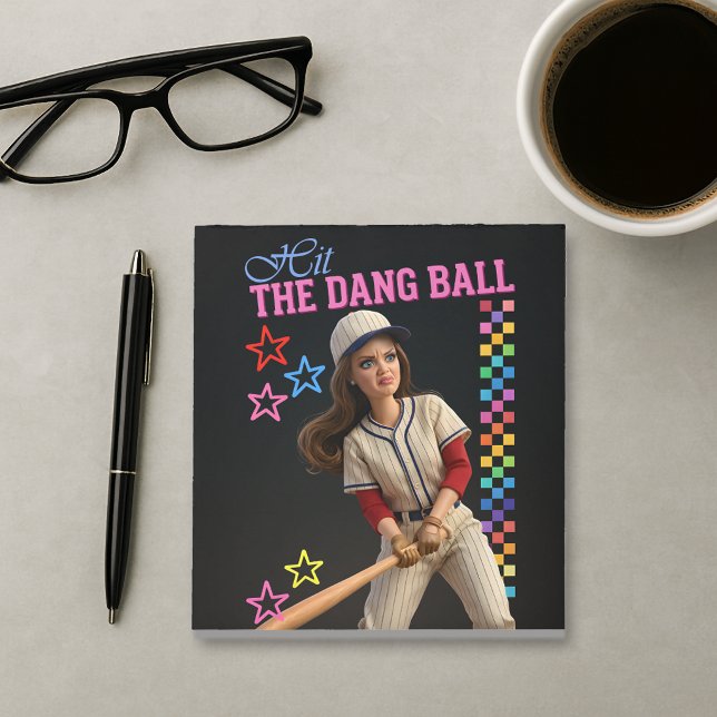 Hit The Dang Ball Funny Baseball Mum Doll Face Notepad (Creator Uploaded)