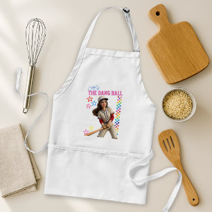 Hit The Dang Ball Funny Baseball Mum Doll Face Standard Apron