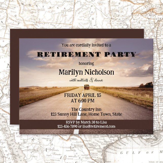 Hit the Road Country Retirement Party Invitation (Creator Uploaded)