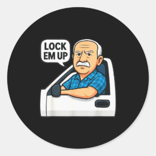 Hit The Road Dude Lock Em' Up Funny For Men Women  Classic Round Sticker