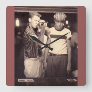 hit the target and win a kewpie doll square wall clock