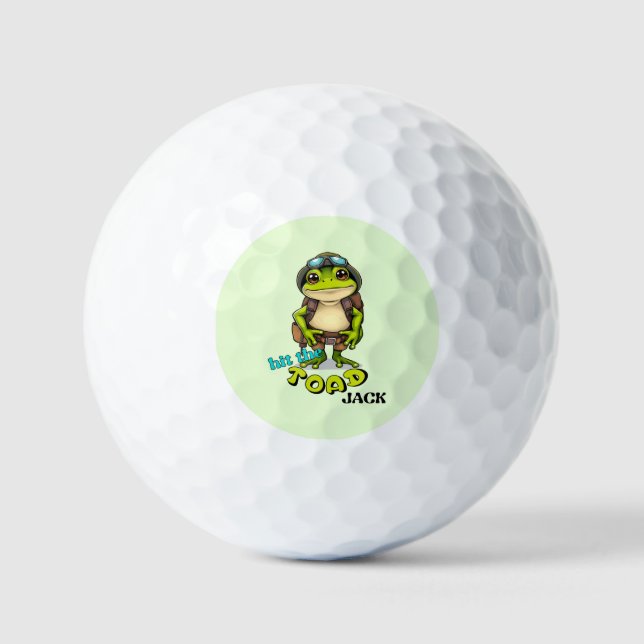 Hit the "toad" Jack, cute play on words Golf Balls (Front)