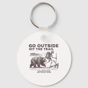 Hit The Trail Hike Yellowstone National Park Hikin Key Ring